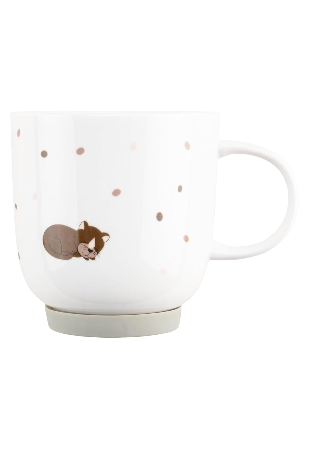 Set de veselă din porțelan Sterntaler, design rustic - Set de veselă cu bază din silicon antiderapantă și detașabilă - Veselă pentru bebeluși și copii cu farfurie, bol de 400 ml și cană de 200 ml, alb