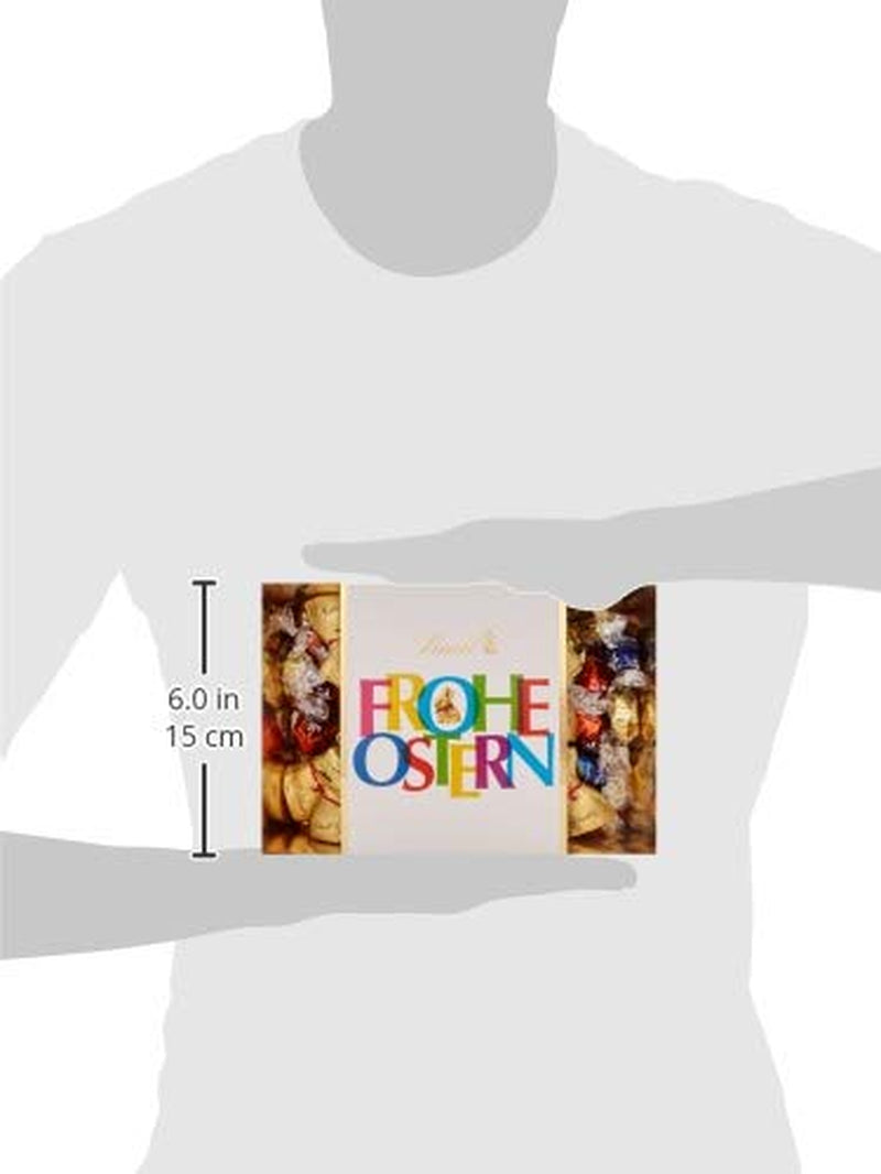 Farverig Lindt Chokolade Påske Rede | 310 g | 8 x Mini gyldne kaniner, 26 x Lindor mælkechokoladeæg, 15 x Lindor hvide chokoladeæg, 10 x Lindor mørk chokoladeæg | Påskechokolade | Gave af chokolade