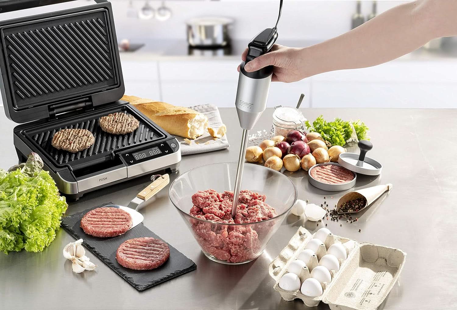 CASO HB 2400 Pro Xl-Design Stabmixer Inkl. Zubehör, Kraftvoller Stabmixer Zum Mixen, Rühren, Quirlen, Pürieren, Zerkleinern, Extra Langer Edelstahlstab (29Cm), Leistungsstarke 24.000 U/Min Mother and Child Naty Shop