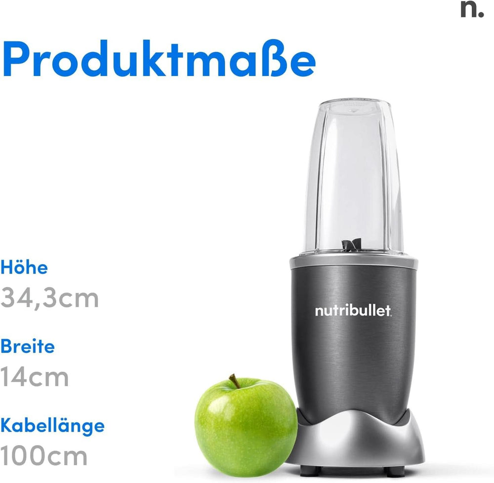 Nutribullet Original, Elektrischer Mixer, Zerkleinerer, Smoothiemixer, Smoothie Maker, 600 W Leistung, Einfach Und Schnell in Der Anvendung, Kompakt, Leicht Zu Reinigen, NB603DG Kitchen Naty Shop