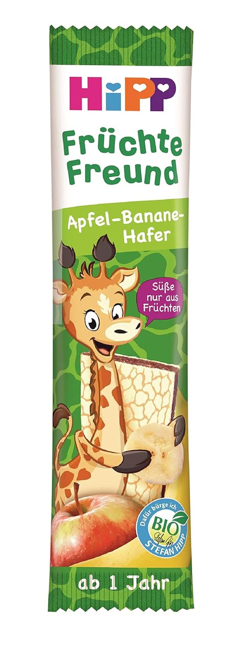 Økologisk bar Hipp Fruit-Friend Leopard, yoghurt-kirsebær i bananpuré, 22 x 23g Mor og Barn Naty Shop 22 x 23 gram Æble-banan-havre