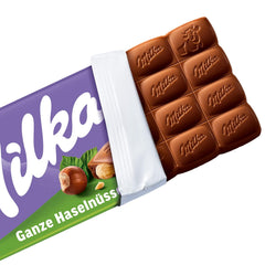 Milka Alpine Mælkechokolade med hele hasselnødder - Chokolade med sprøde nødder - 17 x 95g