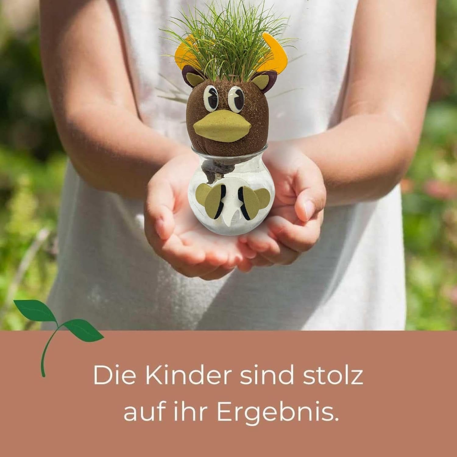 Bada Bing Graskopf 4er Sæt inkl. Wasserbehälter Waldtiere DIY Tiere – Rasenkopf Tierkopf mit Rasensamen – Experiment für Kinder – Spaß mit Lerneffekt – Geschenk Mitbringsel Kindergeburtstag Mitgebsel