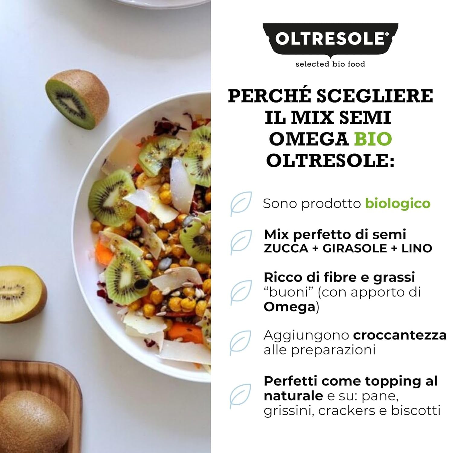 Økologisk Omega frøblanding 3 kg (blanding af græskar-, solsikke- og hørfrø), en blanding af 3 hele rå oliefrø, rig på protein, fibre og omega-3 fedtsyrer