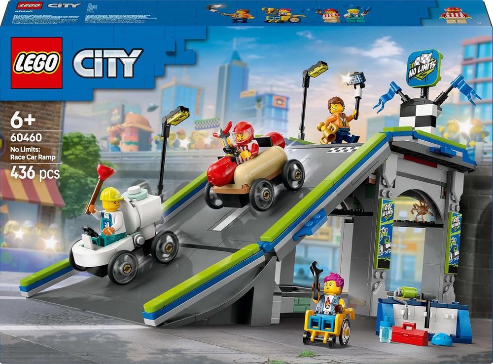 LEGO City No Limits: Sæbekasseløb med rampe - Byggelegetøj til drenge og piger fra 6 år - Sæt med 2 sæbekasser og 4 Racer-minifigurer - Gaveidé til børn 60460 Byggesæt Besuche den LEGO-Store