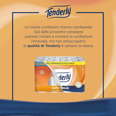 Economie de spațiu, 96 de role de hârtie igienică, 2 straturi, 220 de lacrimi per rolă, Cu extracte naturale de malva și gălbenele, Fabricat în Italia, Testat dermatologic.