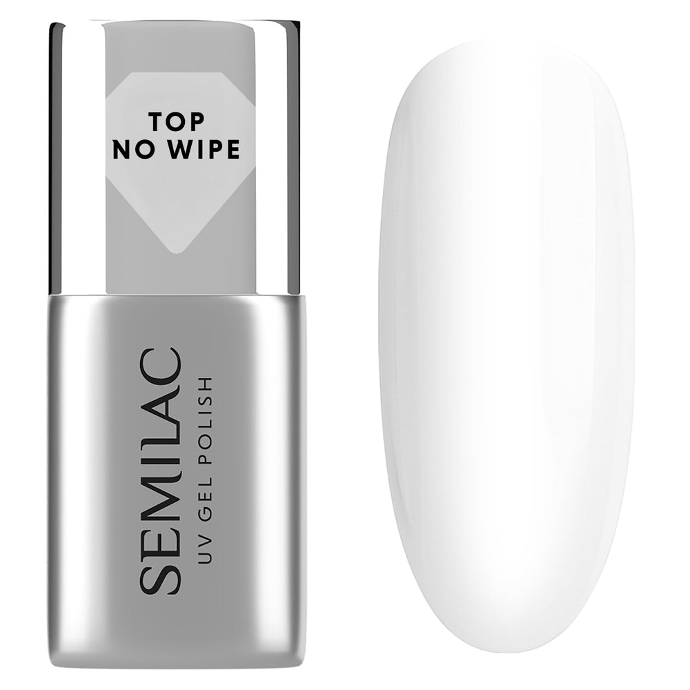 Semilac Top Coat Neglelak 7ml, Innovativ, UV/LED, Hybrid Neglelak, Blank finish, Beskytter, Gennemsigtig