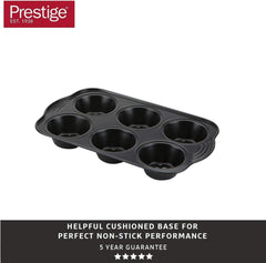 Prestige 48227 Aerolift Muffin Zinn, Carbon Steel, Schwarz Forme og bageplader Naty Shop