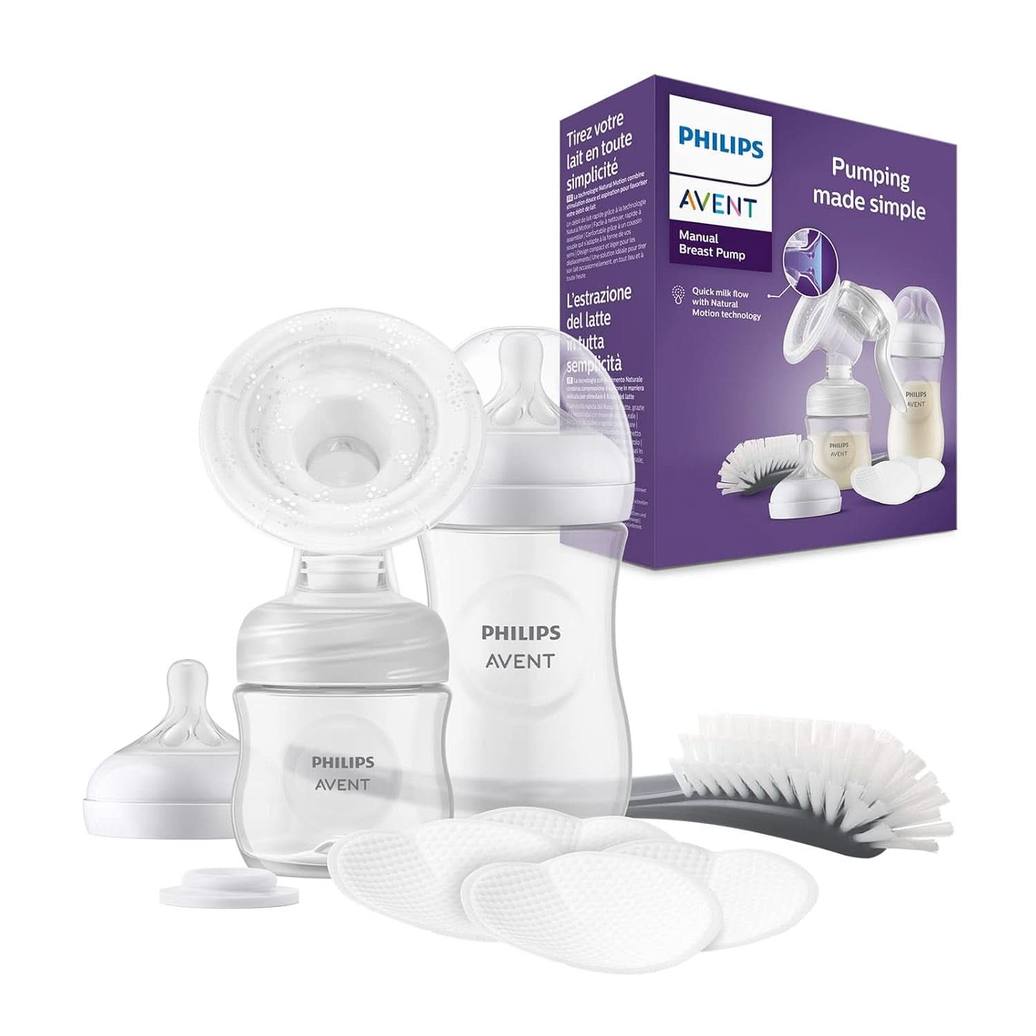 Philips Avent Handmilchpumpe - Einfaches Abpumpen, Mit Natural-Motion Technologie, Bpa-Frei (Model SCF430/01) Gennemsigtigt tilbehør Mad og amning Bebe Naty Shop Startersæt
