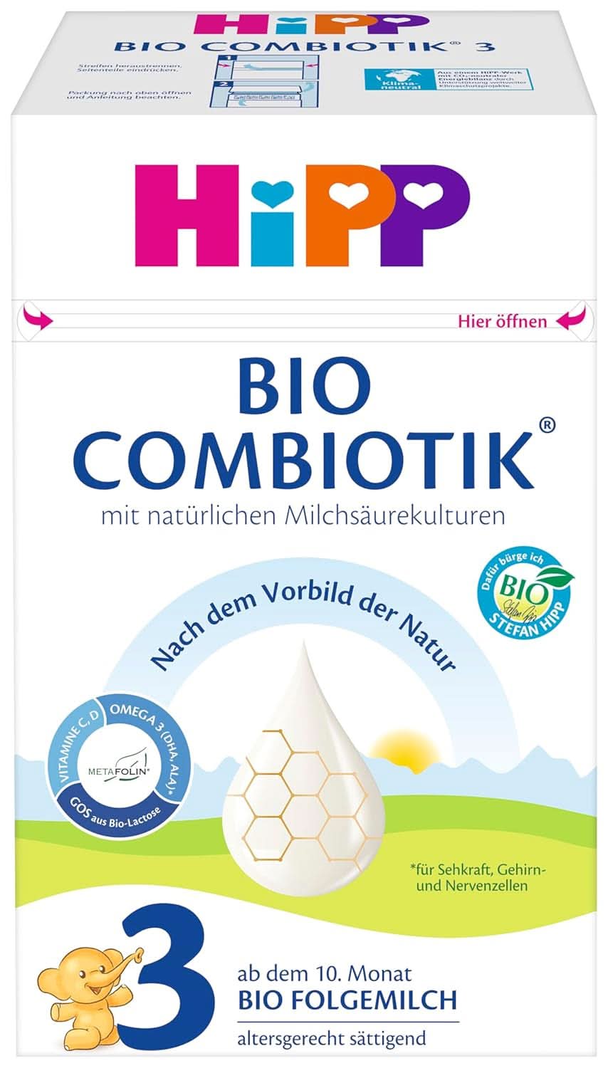 Hipp Organic Milk Food 2 BIO Combiotik, Pachet de 4 (4 x 600 grame) Mama si Copilul Naty Shop NOU - 3 Bio Combiotics 4 x 600 grame