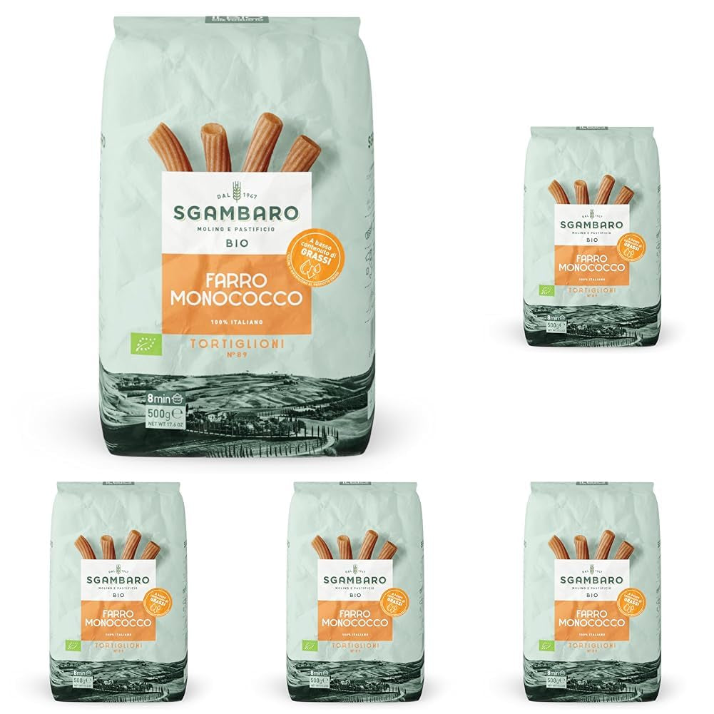 Økologisk Tortiglioni Pasta nr. 89 - 500g Fedtfattig hvedepasta – Lavt fedtindhold – Kilde til fibre og protein