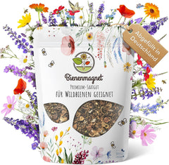 100 g Premium vildblomstfrø til en farverig blomstereng - levende og nektarrig blomsterfrøblanding til bier og sommerfugle (inkluderer GRATIS e-bog)