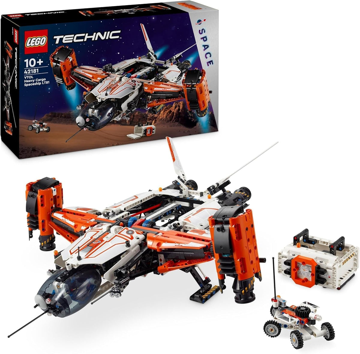 LEGO Technic Vtol Space Transporter LT81, Rumbyggesæt, Rumlegetøj, Rumskib, Mini Rover Legesæt, Gave til drenge og piger over 10 år 42181 Byggesæt Besuche den LEGO-Store Single