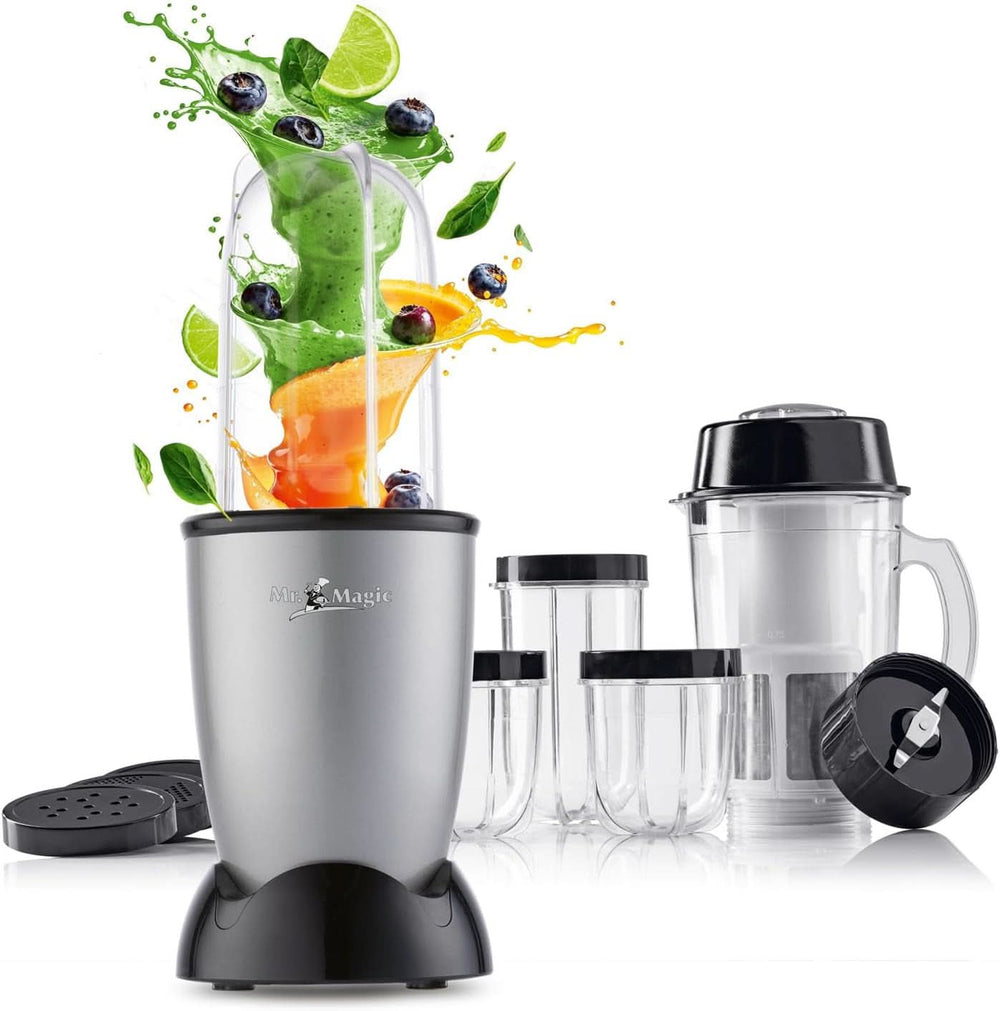 Gourmetmaxx Mr Magic Blender, Smoothie Maker med Xxl Naty Shop tilbehørspakke