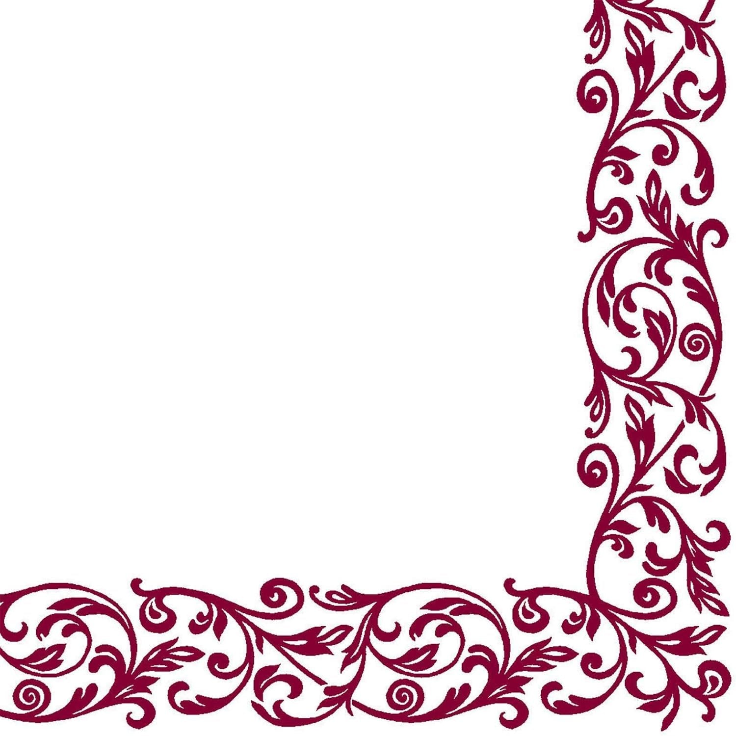 Shoptoria Rob Bordo șervețele roșu închis cu model ornamental - decorațiuni de masă / nuntă - 50 X șervețele de împăturit, 40 X 40 cm