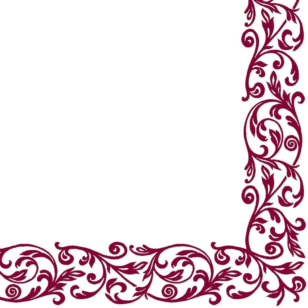 Shoptoria Rob Bordo șervețele roșu închis cu model ornamental - decorațiuni de masă / nuntă - 50 X șervețele de împăturit, 40 X 40 cm