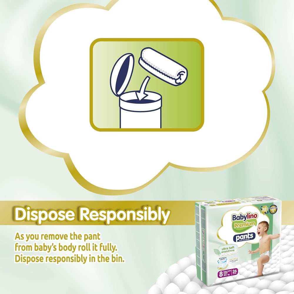 Premium bukser størrelse 8 med ultra-blødt filter, XXL (20+ kg), 104 stk.