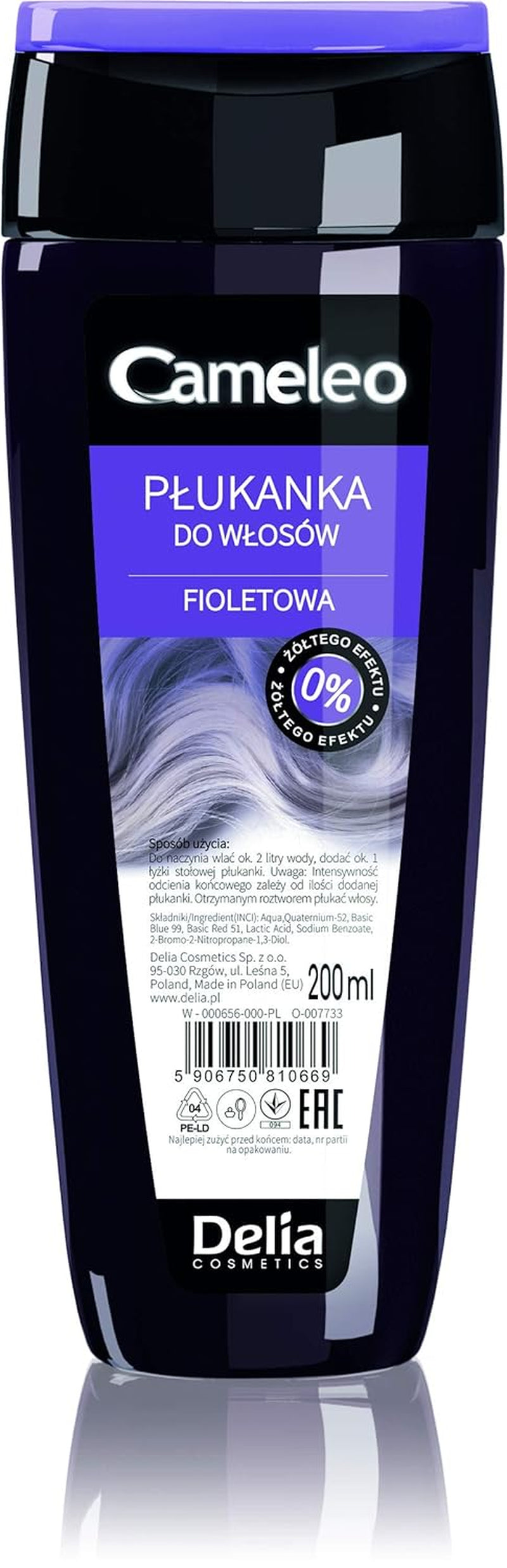 Cameleo - Tonic pentru păr roz cu apă de trandafiri, fără nuanță galbenă, culoare semipermanentă pentru păr - pentru păr blond și gri - culoare și îngrijire - fără parabeni | 200 ml Vopsea pentru par Naty Shop Versiunea veche - Violet 200 Ml (1 pachet)