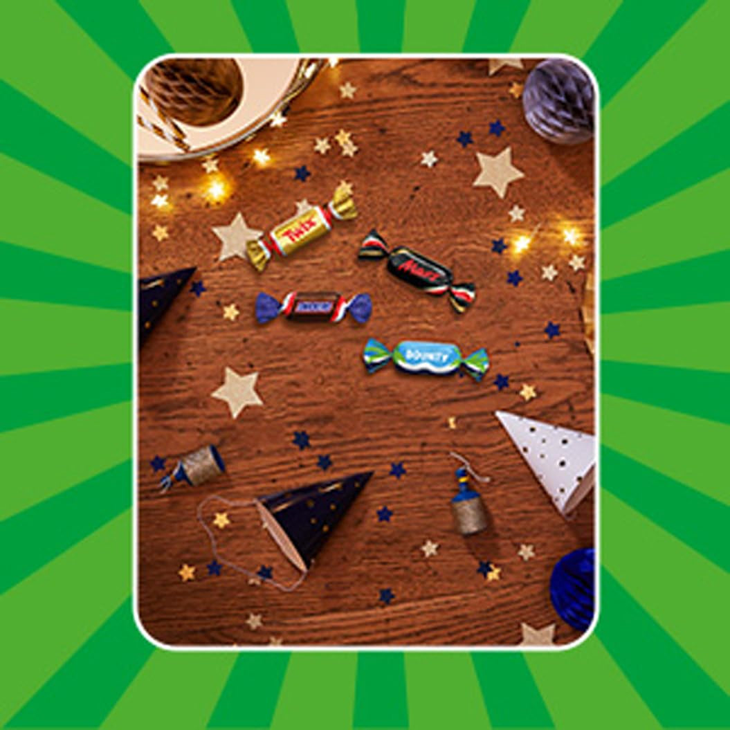 Blanding af miniaturer, Mars, Snickers, Bounty & Twix, Klassiske barer i miniformat, 296 barer, 3 kg chokolade slik Naty Shop