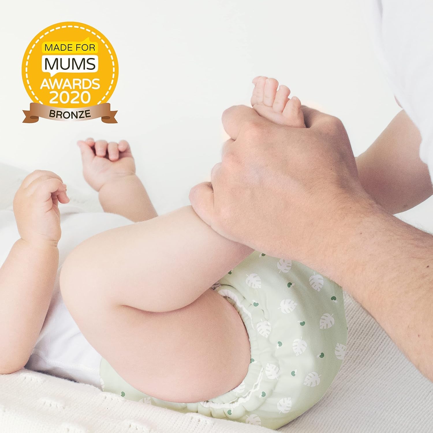 Bambino Mio Genanvendelige Babyservietter - Basic - Miljøvenlige, Kemikaliefri, Dobbeltsidet, Vaskbar, 10 Pack, Cloud - Emballagen kan variere