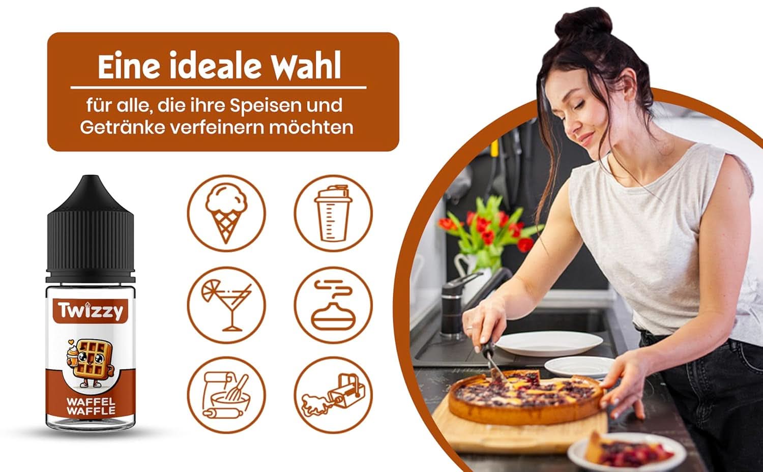Twizzy Waffle Food Flavoring - 30 ml - Intens aroma - Ideel til bagning Arome Naty Shop