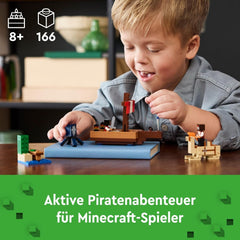 LEGO Minecraft Piratskibet Voyage Blæksprutte- og kamelpiratfigur Legetøjsskibsbygning Rollespilsgave til drenge og piger 8 år 21259 Byggesæt Besuche den LEGO-Store