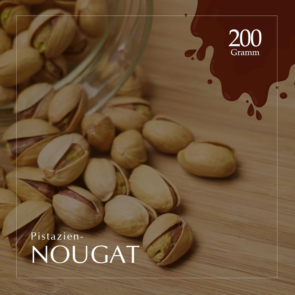 Håndværksmæssig chokolade pistacie turrón, 200g, cremet tekstur, overlegen kvalitet, fine ingredienser, autentisk smag, den dyreste turrón i verden
