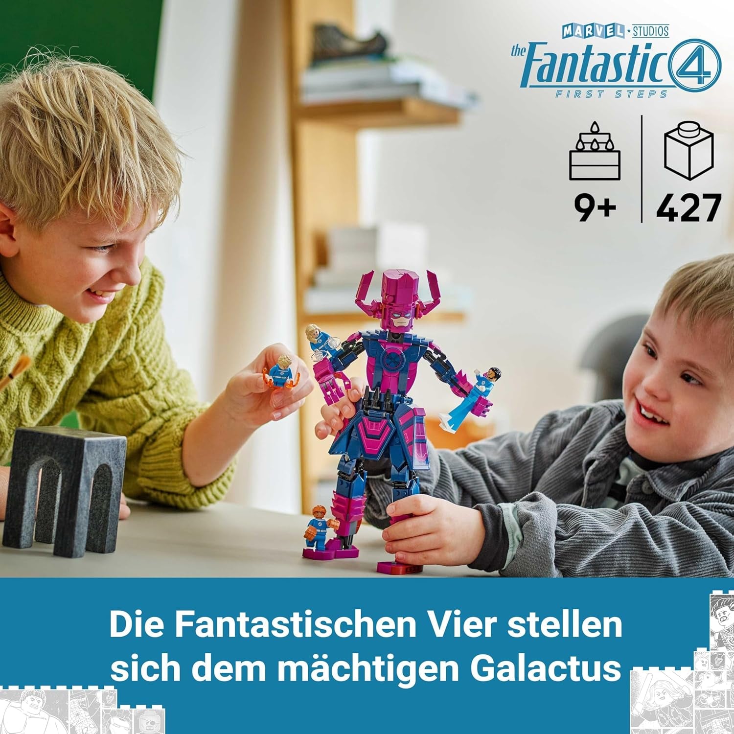 LEGO ǀ Marvel Fantastic Four vs. Galactus Baufigur - Bauset mit Superhelden - Spielset med The Thing, Invisible Woman and Human Torch - Kreatives Geschenk für Jungen und Mädchen - 76316