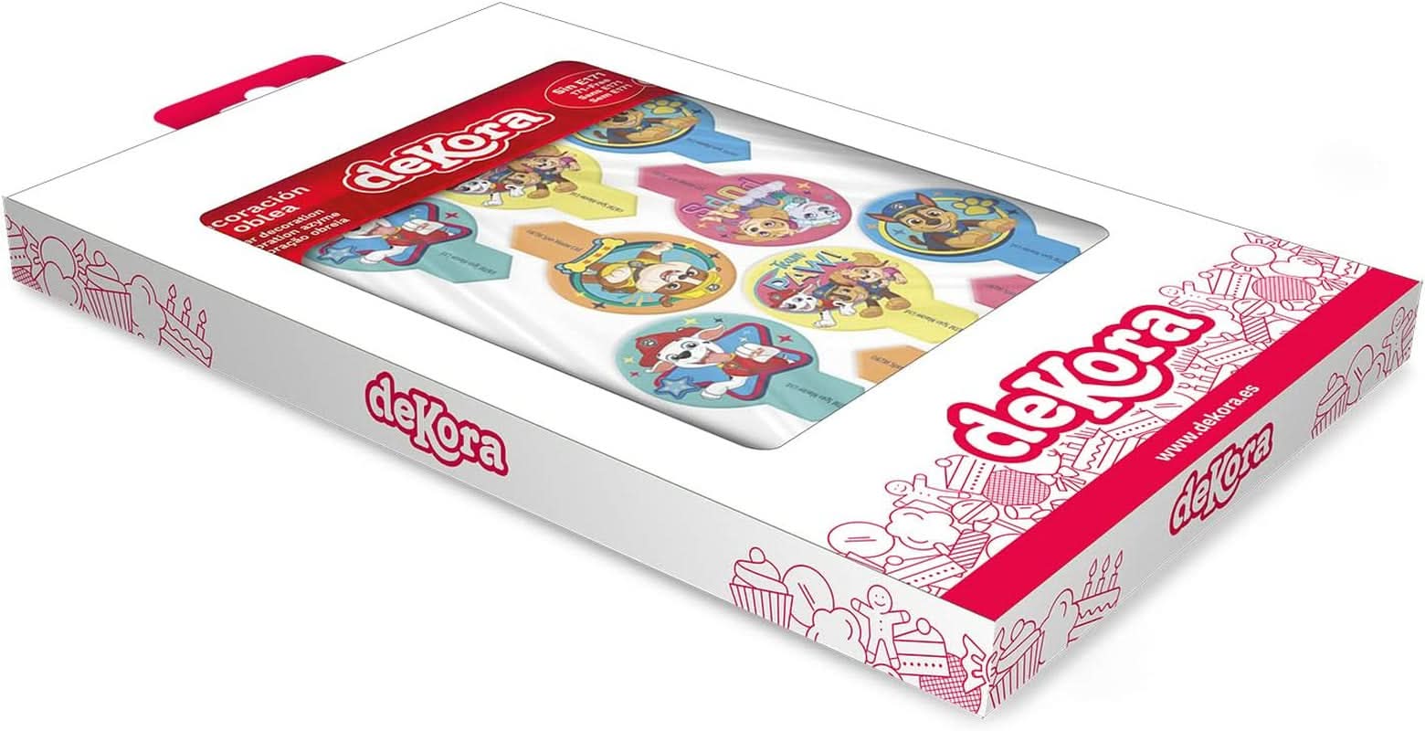 Dekora, Dekorapin Paw Patrol Spiselige kagepynt, 20 spiselige papirvafler - 6,5 X 4 Cm Naty Shop