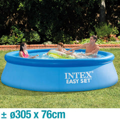 Intex 28122NP - Rund Above Ground Pool Easy Set, Filterpumpe 1250 L/h, 3853 L, PVC, Blå, 305x76 cm