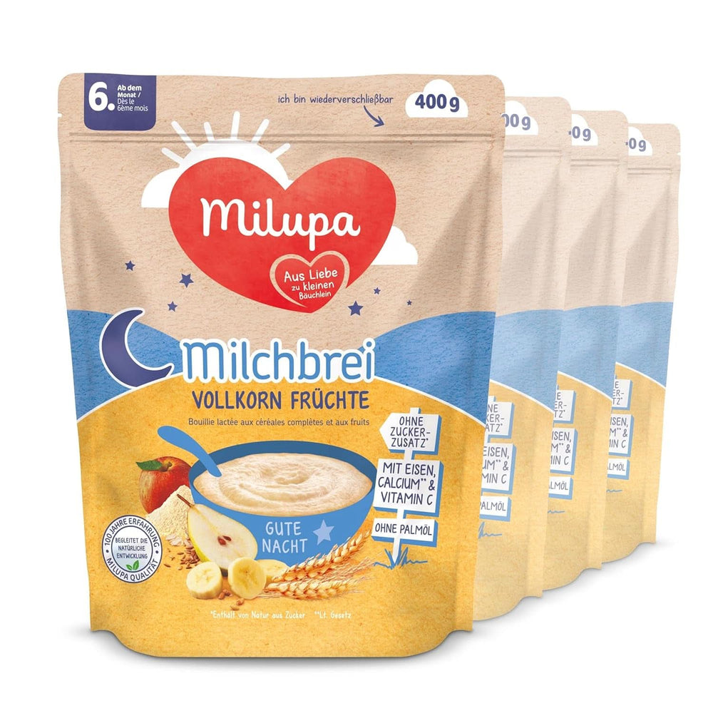 Terci de lapte Milupa Gentle Start - Terci pentru bebeluși fără gluten, fără ulei de palmier - fără conservanți și coloranți - din luna a 5-a Mama si Copilul Naty Shop Terci de lapte cu cereale integrale