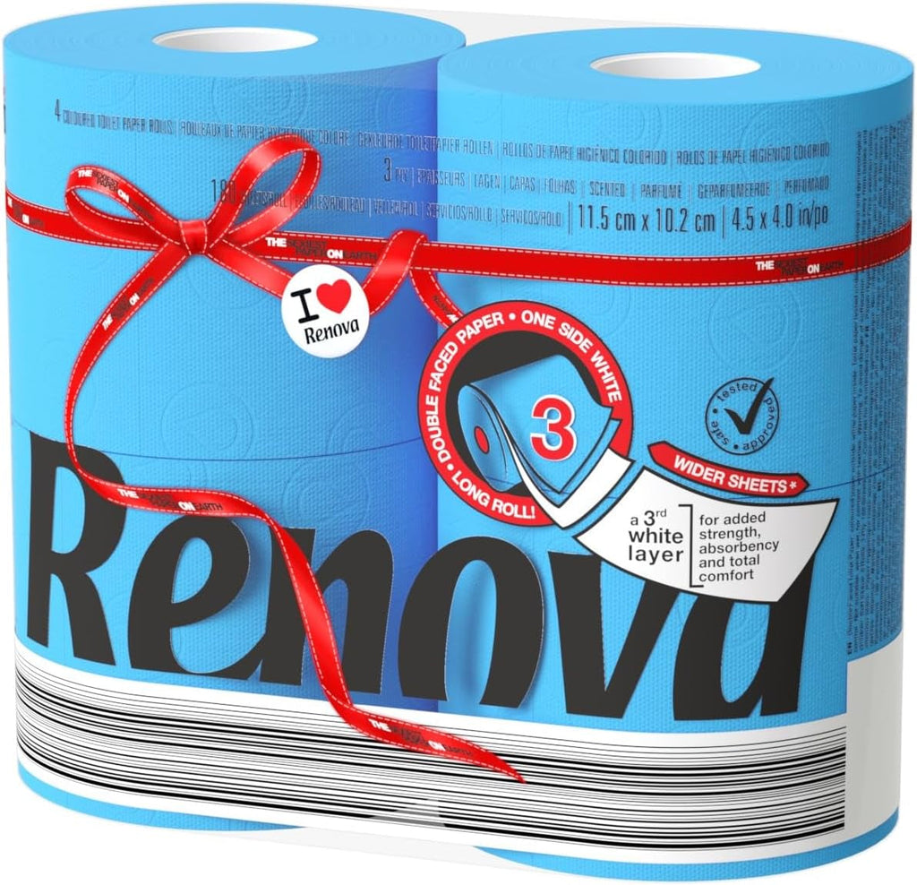 Hârtie igienică Renova, verde, 4 role