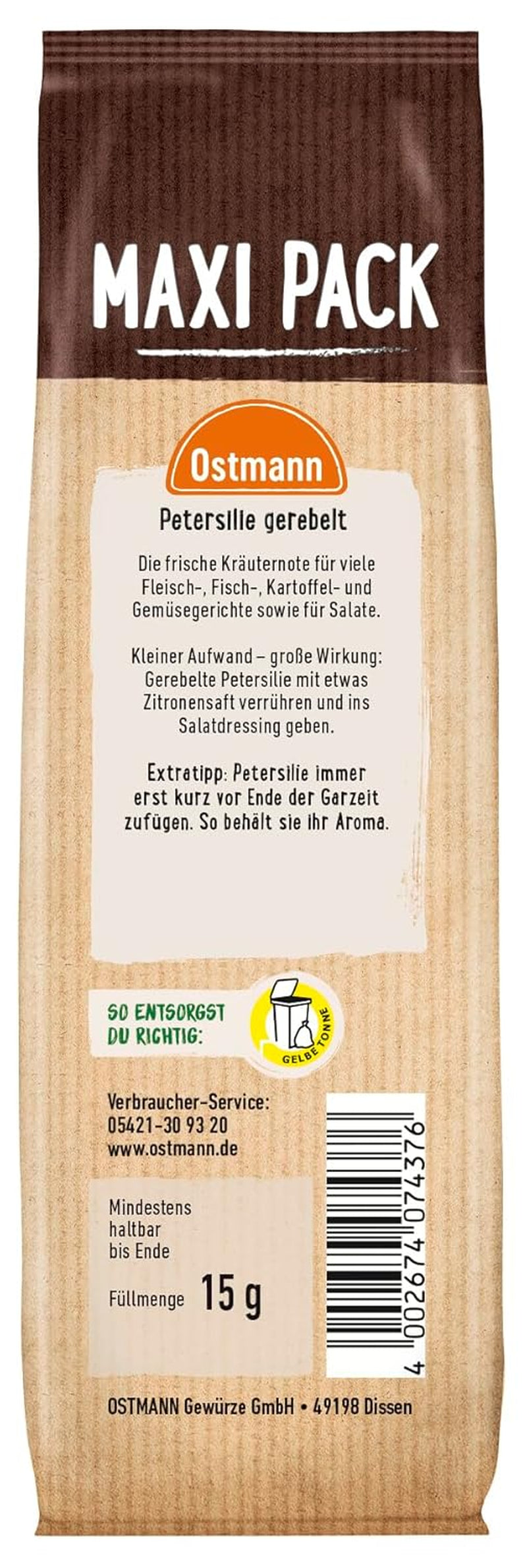 Ostmann Gewürze - Petersilie gerebelt | 15 g im Vorteilsbeutel