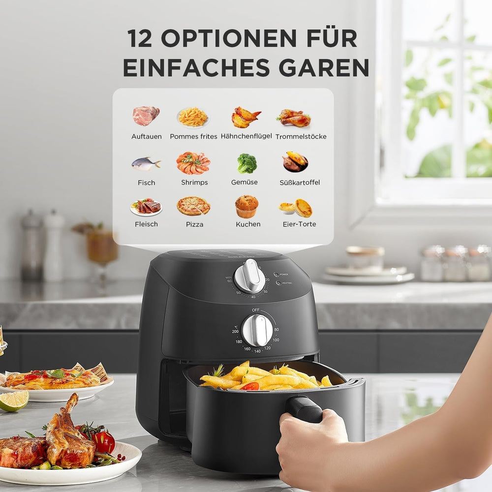 Midea Hot Air Fryer 2L, 1150W Airfryer, oliefri, Hot Air Fryer, Automatisk slukfunktion Hvidevarer Naty Shop
