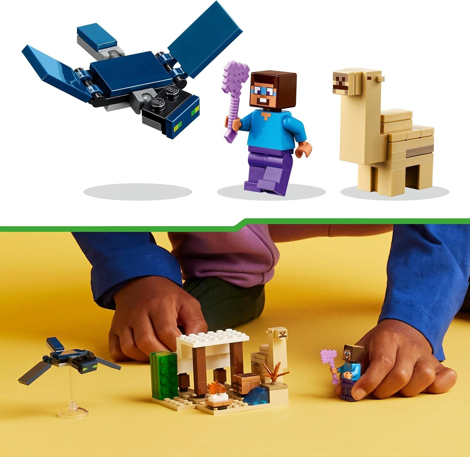 LEGO Minecraft Steve's Desert Expedition, videospilsæt til drenge og piger, biome med Steve, hus, figurer og Camel-legetøj, gamergave til børn fra 6 år 21251 Byggesæt Besuche den LEGO-Store