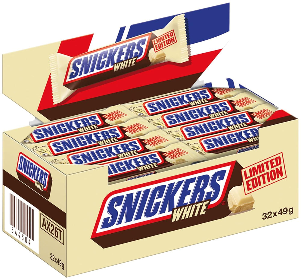 En stor chokoladepakke indeholdende 32 chokoladebarer á 50 g hver.