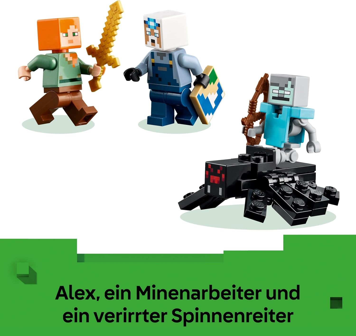 LEGO Minecraft Die Spitzhackenmine - Interaktive Spielzeug für Kinder - Alex, Minenarbeiter og Stray Spinnenreiter Figuren - Sammelbares Gamer Geschenk für Jungen & Mädchen ab 8 Jahren - 21277