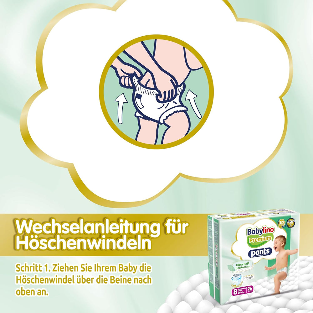 Premium bukser størrelse 8 med ultra-blødt filter, XXL (20+ kg), 26 stk.