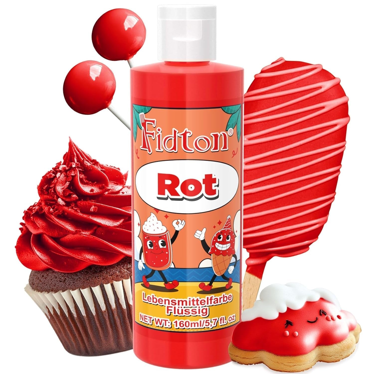 Colorant alimentar gel - Fidton 7 culori colorant alimentar foarte concentrat, decorațiuni comestibile pentru tort pentru fondant, colorant alimentar pentru colorarea ouălor, gogoșilor, macaroanelor - 10 ml