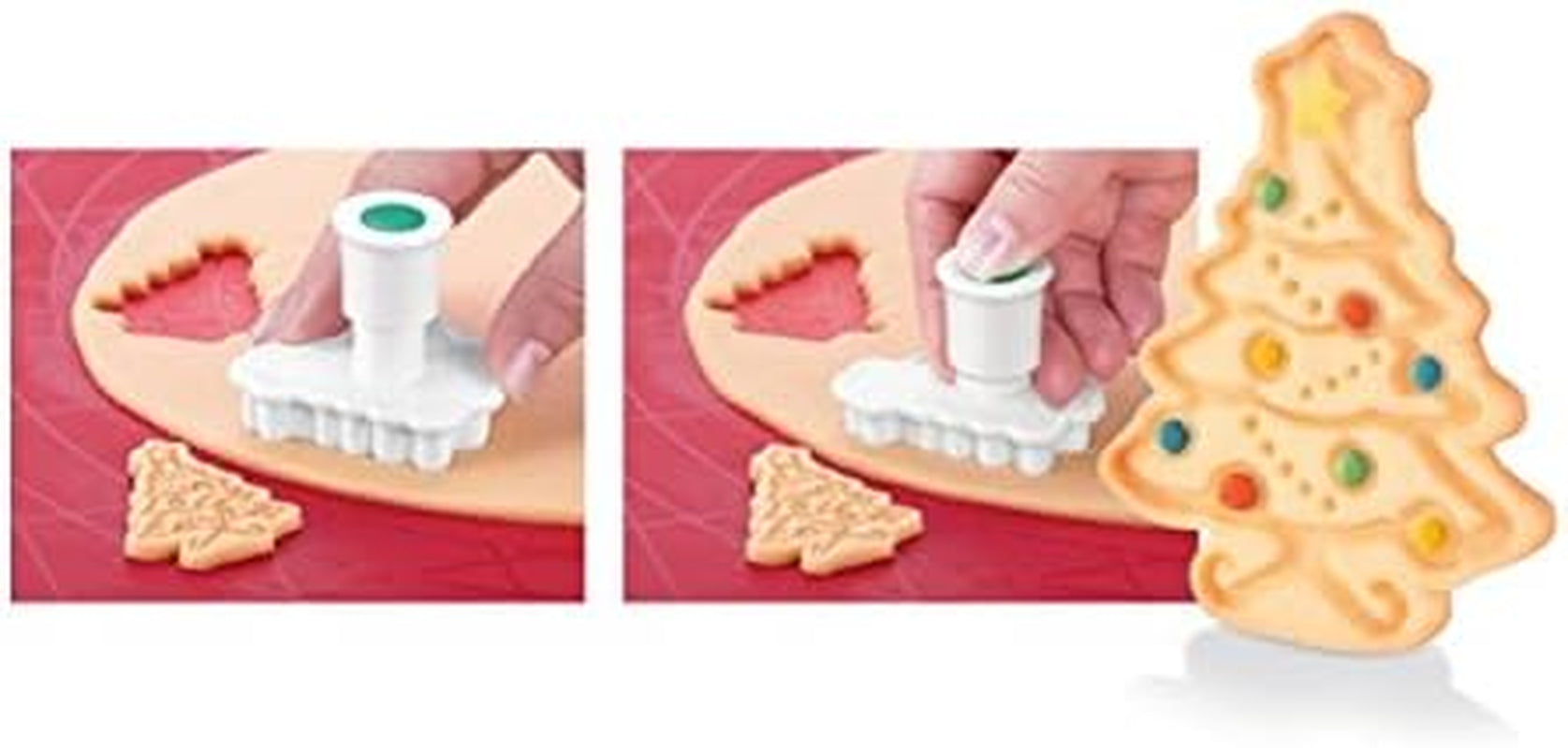 Forme de biscuiți Tescoma cu ștampilă Delicia de Crăciun, asortate, set de 4 piese