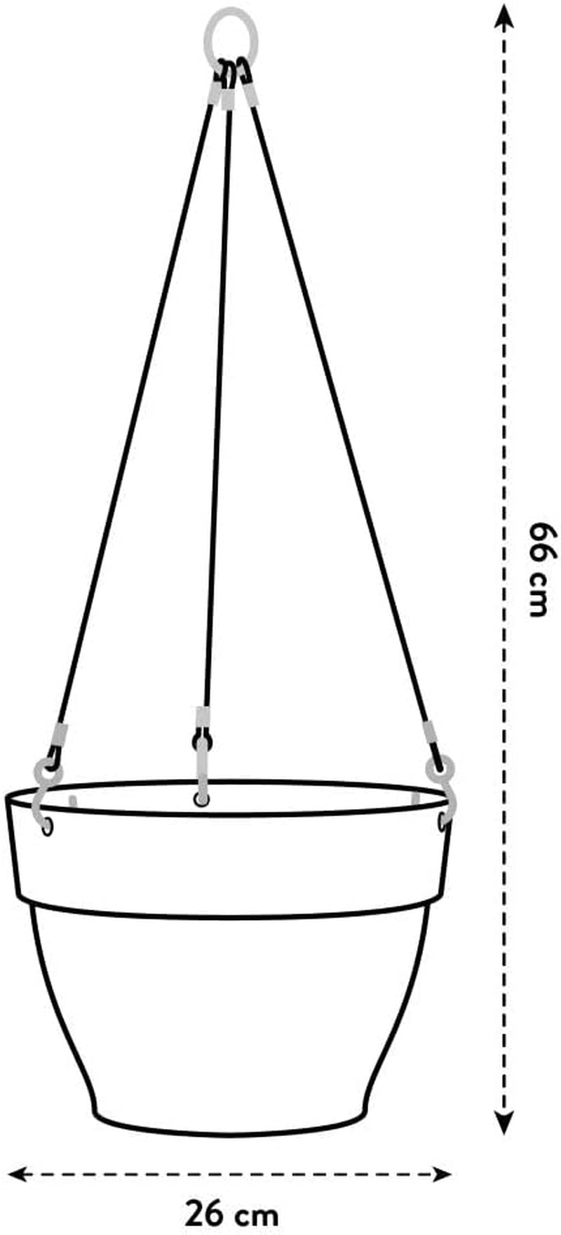 elho Vibia Campana Jardinieră suspendată 26 - Ghiveci suspendat pentru flori - Ghiveci pentru plante de exterior - Ø 26,0 x H 18,4 cm - Negru/Antracit