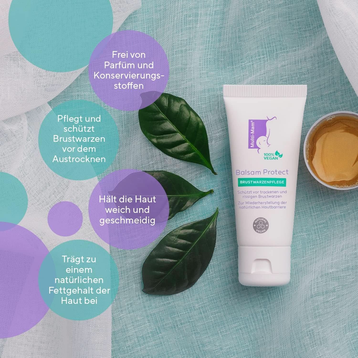 Multi-Mam Balsam Protect Beruhigt Und Schützt Trockene Und Rissige Brustwarzen While Und Vor Der Stillzeit, Brustwarzencreme Stillen, 30 Ml Tubetilbehør Mad og Amning Bebe Naty Shop