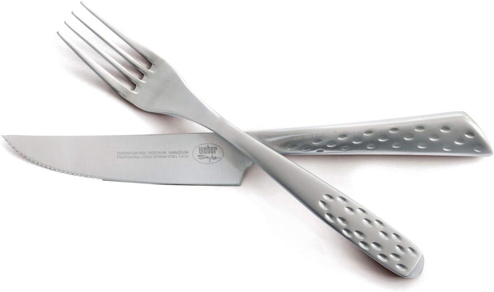 Weber Deluxe Steak Sæt, 6 dele, Monobloc design rustfrit stål, ekstra skarpt, ergonomisk håndtag Kitchen Naty Shop