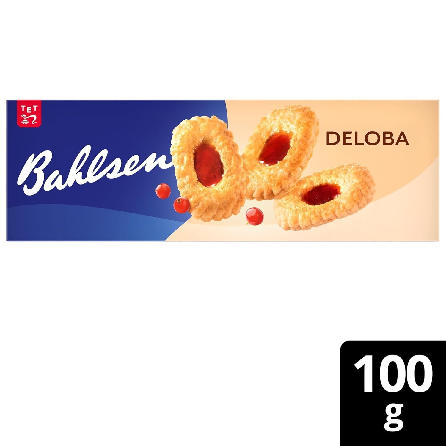 Bahlsen Deloba - 1 Pachet - Foietaj cu Umplutură de Coacăze Negre și Cireșe (1 x 100g)