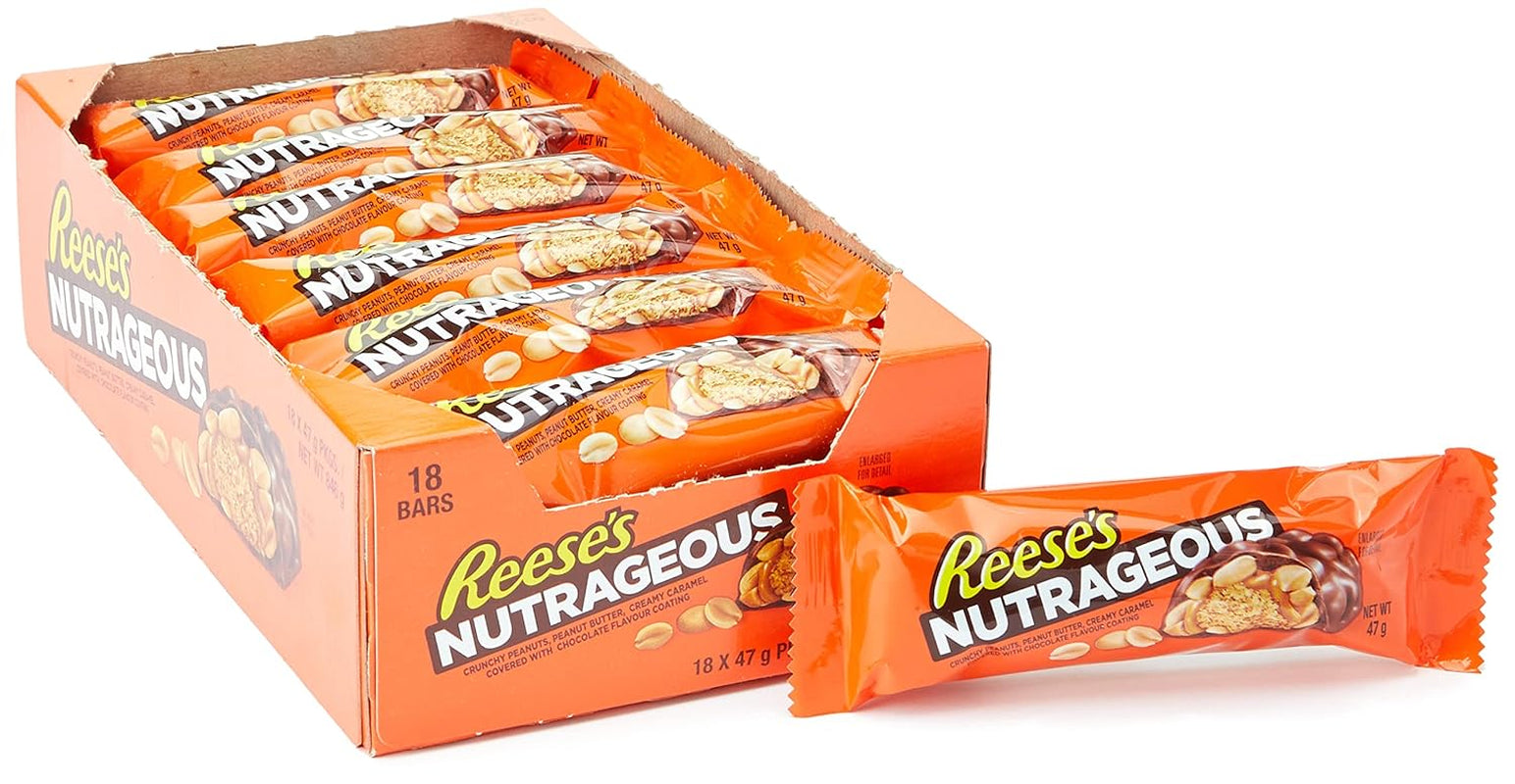 Nutrageous Peanut Butter - Peanut Butter Chokoladebarer: 18 stykker (18 x 47g)