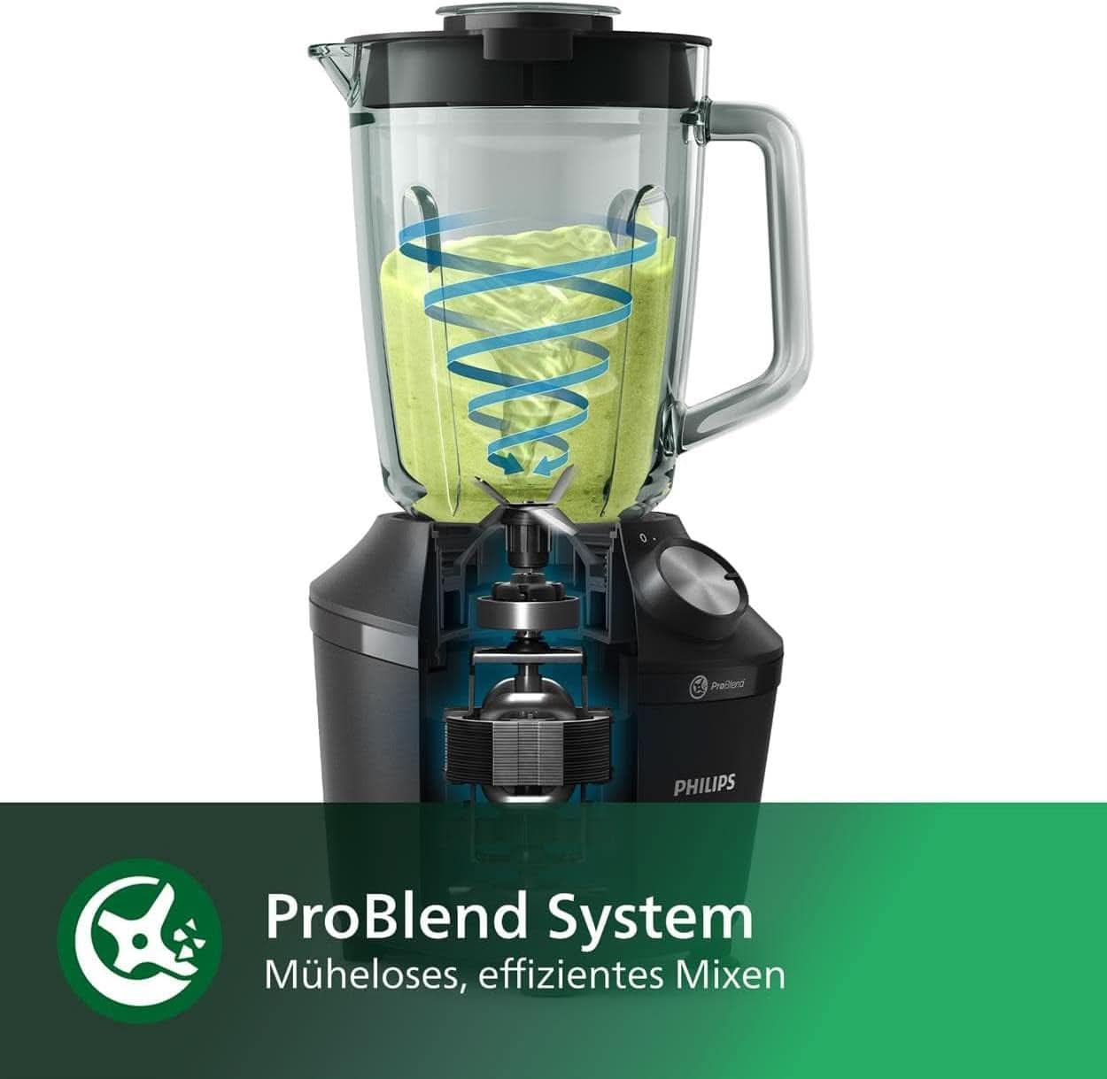 Philips Standmixer Og Smoothie Maker – 600W, 2-Liter-Becher, Homeid-App, 2 Geschwindigkeitsstufen + Impulsfunktion, Problend, Ice-Crush-Funktion (HR2291/41) Køkken Naty Shop