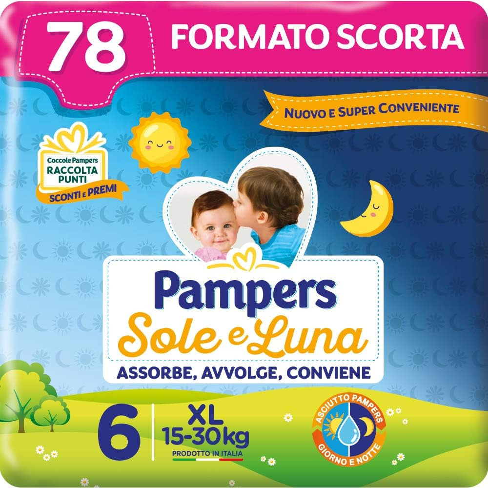 Pampers sol- og månebleer, unisex, junior, str. 5 (11-25 kg), 120 bleer