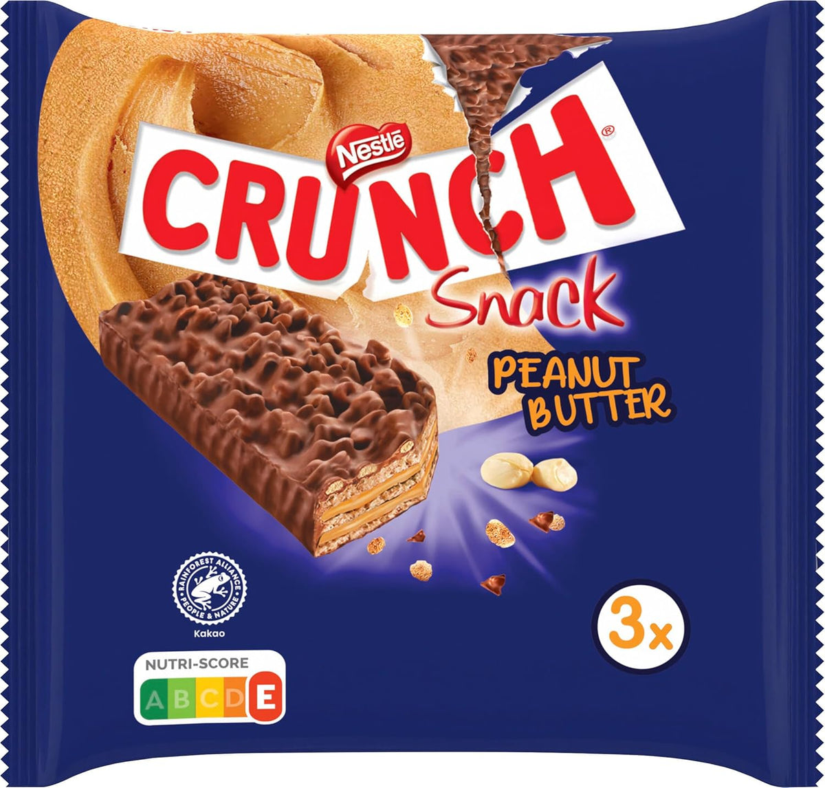 Nestlé Peanut Butter Bars Crunchy Peanut Butter Cereal Chocolate Bar 9 pakke (3 x 31 g hver)