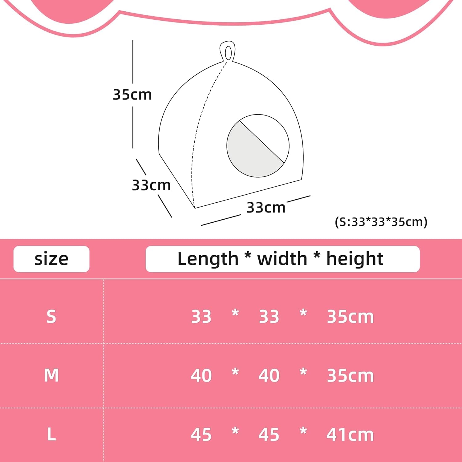 Katzenhöhle Plüsch Katzenhaus mit Waschbarem Kissen Faltbare Katzenzelt Höhle mit Handle Weiches und Warmes Katzenbett für Drinnen 33x33x35cm