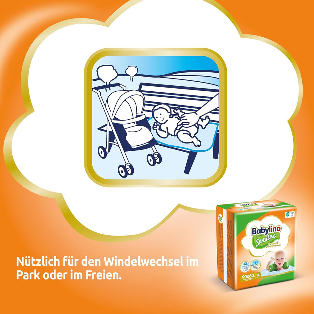 Følsomme vådservietter, 90 x 60 cm, ekstra absorberende, 14 stk